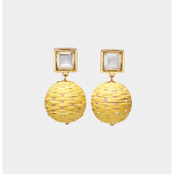 Lizzie Fortunato Paradiso Earrings Canary 18k Gold-Plated & Green Amethyst $250 - Picture 1 of 12